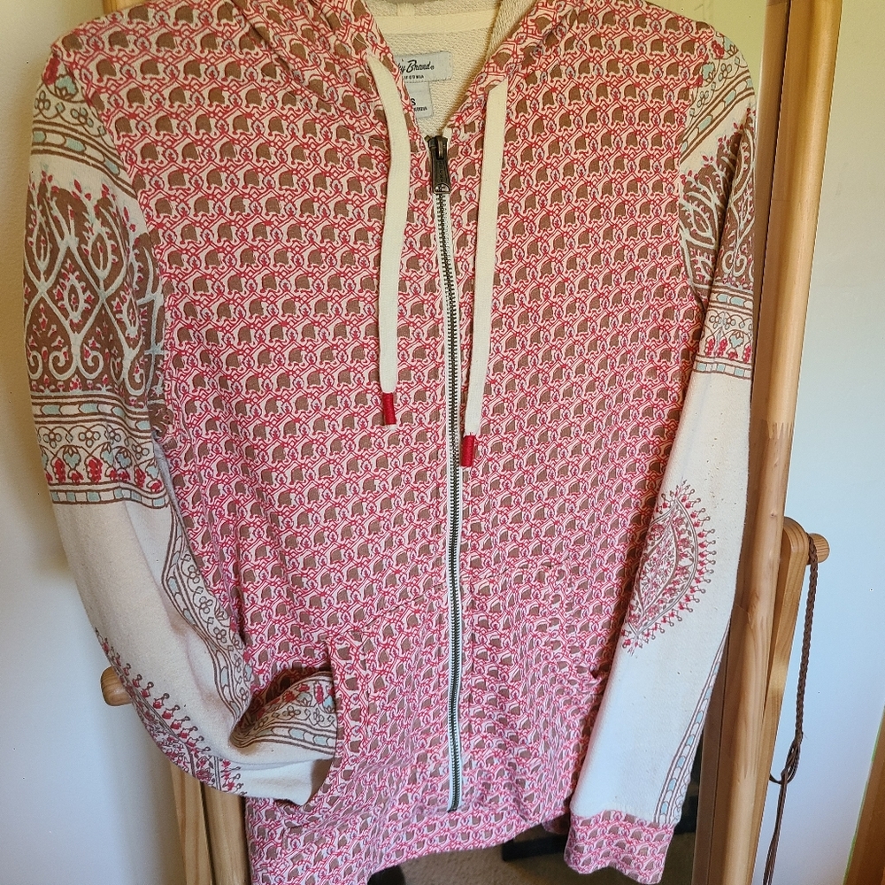 { LUCKY BRAND } zip up patterned hoodie